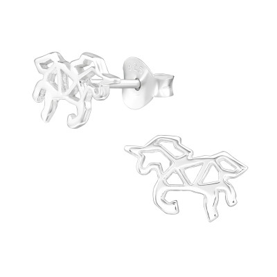 Children's Silver Unicorn Ear Studs