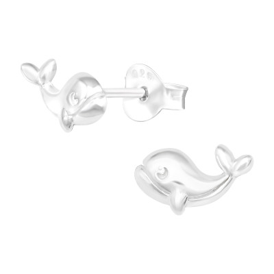 Children's Silver Dolphin Ear Studs