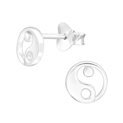 Children's Silver Yin-Yang Ear Studs