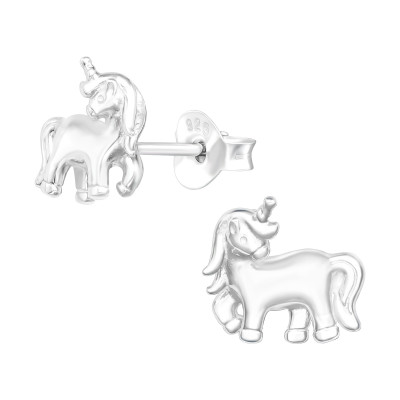 Children's Silver Unicorn Ear Studs