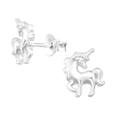 Children's Silver Unicorn Ear Studs