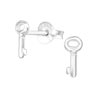 Children's Silver Key Ear Studs