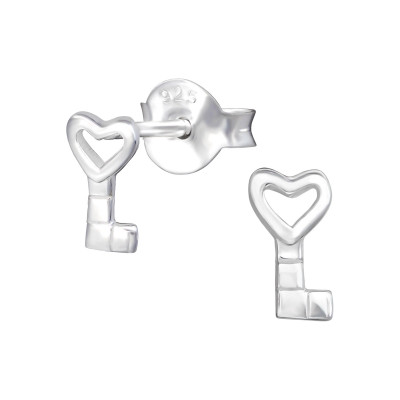 Children's Silver Key Ear Studs