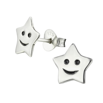 Children's Silver Star Ear Studs