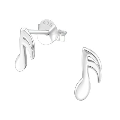 Children's Silver Music Note Ear Studs