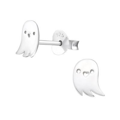 Children's Silver Ghost Ear Studs