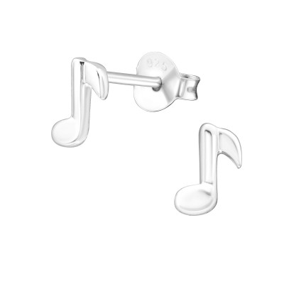 Children's Silver Music Note Ear Studs