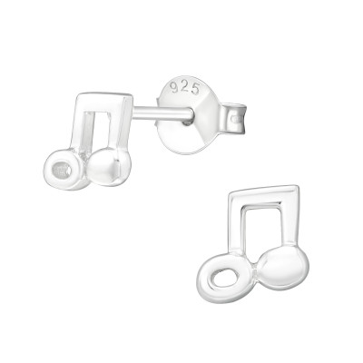 Children's Silver Music Note Ear Studs