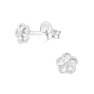 Children's Silver Flower Ear Studs