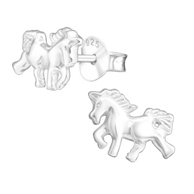 Children's Silver Unicorn Ear Studs