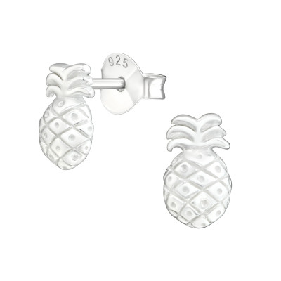 Children's Silver Pineapple Ear Studs