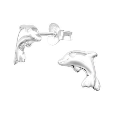 Children's Silver Dolphin Ear Studs