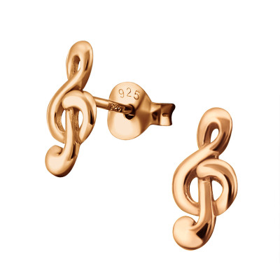 Children's Silver Treble Clef Ear Studs