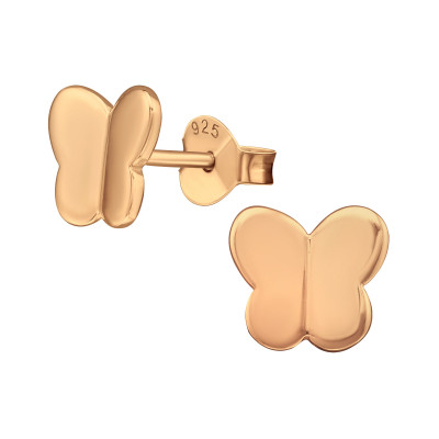 Children's Silver Butterfly Ear Studs