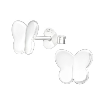 Silver Butterfly Ear Studs