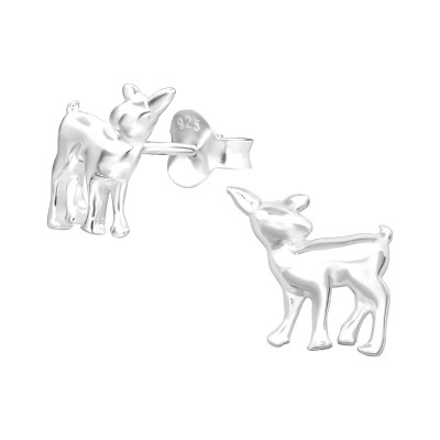 Children's Silver Deer Ear Studs