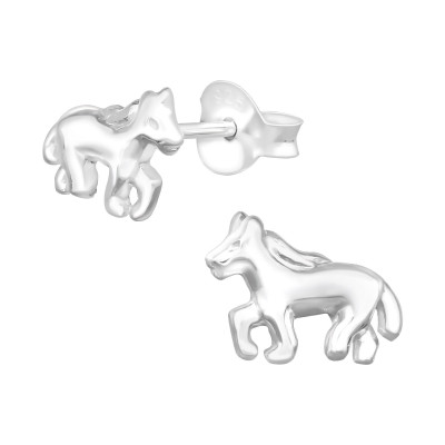 Children's Silver Horse Ear Studs