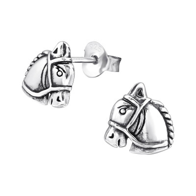 Children's  Silver Horse Ear Studs