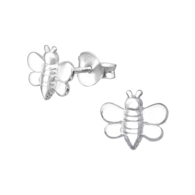 Children's Silver Bee Ear Studs