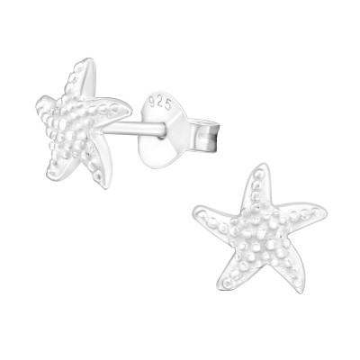 Children's Silver Starfish Ear Studs