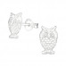 Silver Owl Ear Studs