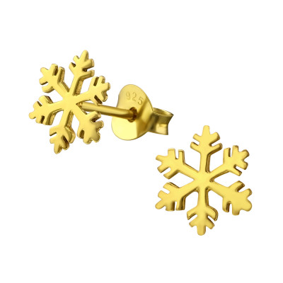 Silver Snowflake Ear Studs