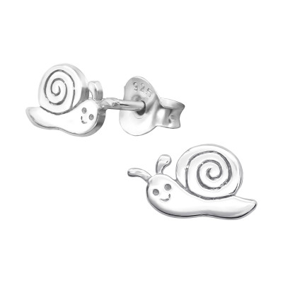 Children's Silver Snail Ear Studs