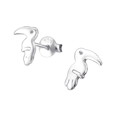 Children's Silver Hornbill Ear Studs