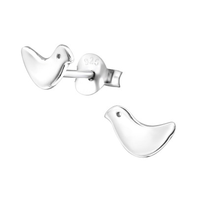 Children's Silver Bird Ear Studs