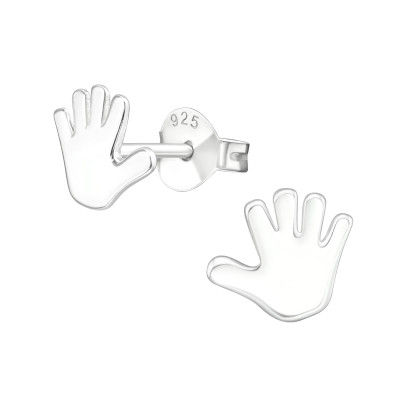 Children's Silver Hands Ear Studs