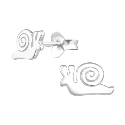 Children's Silver Snail Ear Studs