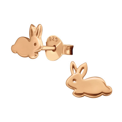 Children's Silver Rabbit Ear Studs