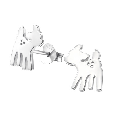 Children's Silver Deer Ear Studs