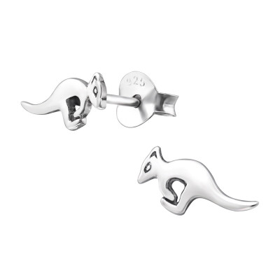 Children's Silver Kangaroo Ear Studs