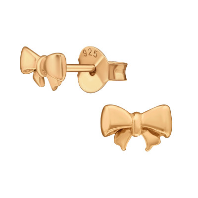 Children's Silver Bow Ear Studs