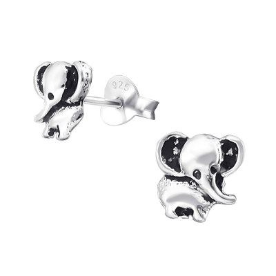 Children's Silver Elephant Ear Studs