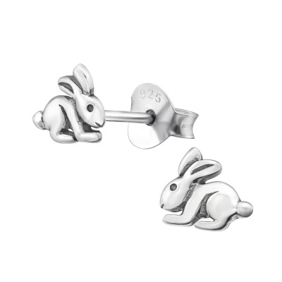 Children's Silver Rabbit Ear Studs