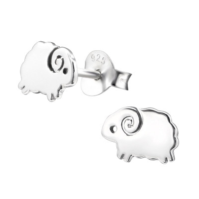 Children's Silver Sheep Ear Studs