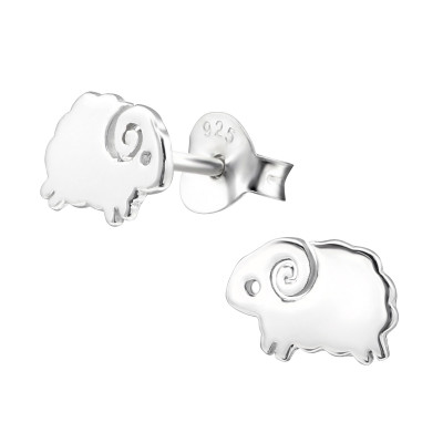 Children's Silver Sheep Ear Studs