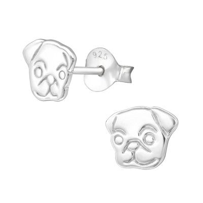 Children's  Silver Dog Ear Studs