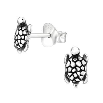 Children's Silver Turtle Ear Studs