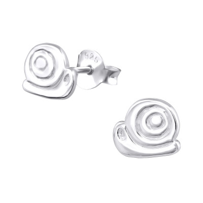 Children's Silver Snail Ear Studs