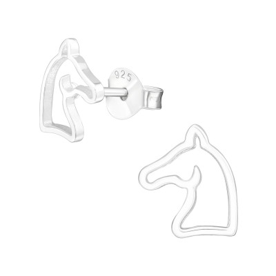 Children's Silver Horse Ear Studs