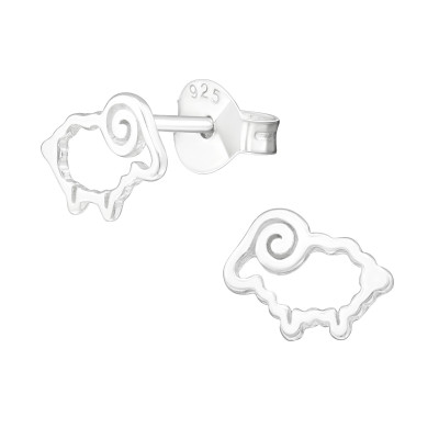 Children's Silver Ram Ear Studs