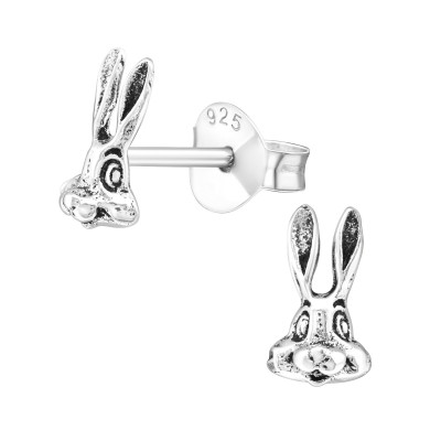 Children's Silver Rabbit Ear Studs