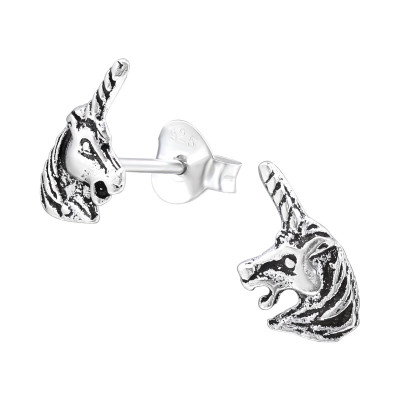 Children's Silver Unicorn Ear Studs