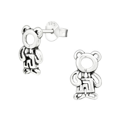 Children's Silver Bear Ear Studs