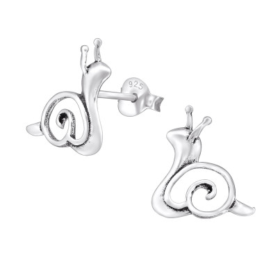 Children's Silver Snail Ear Studs