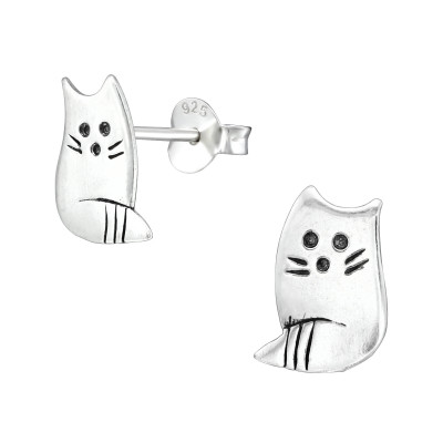 Children's Silver Raccoon Ear Studs