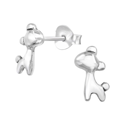 Children's Silver Giraffe Ear Studs